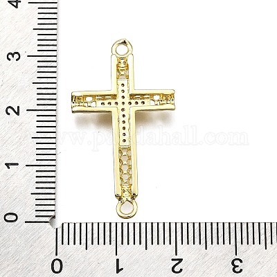 Латунные микро-паве прозрачные кубические цирконии религиозные крестообразные соединители подвески KK-Z100-22G-05-1