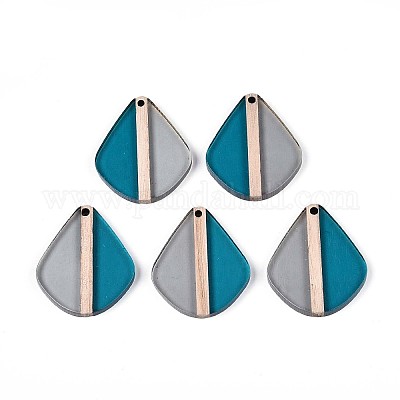 Прозрачные подвески из смолы и дерева RESI-T057-55A-1