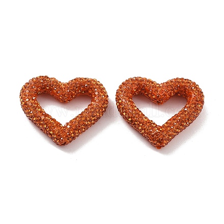 Бусины из полимерной глины в форме сердца со стразами CLAY-NH0001-09A-11-1
