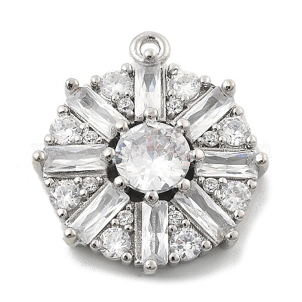 Латунные микропаве прозрачные подвески с фианитом KK-L228-10P-1