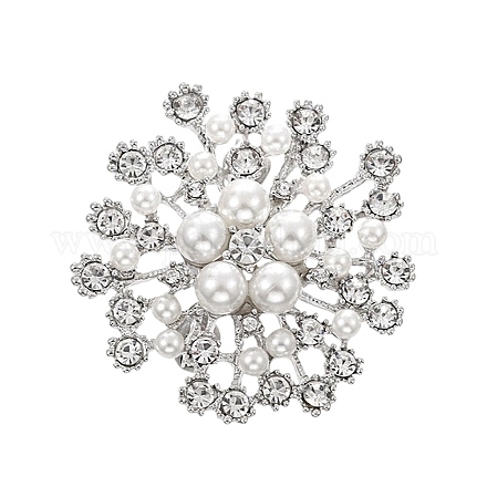 Женские броши со стразами из цветочного сплава DJ-PW-WGD2C4F-01-1