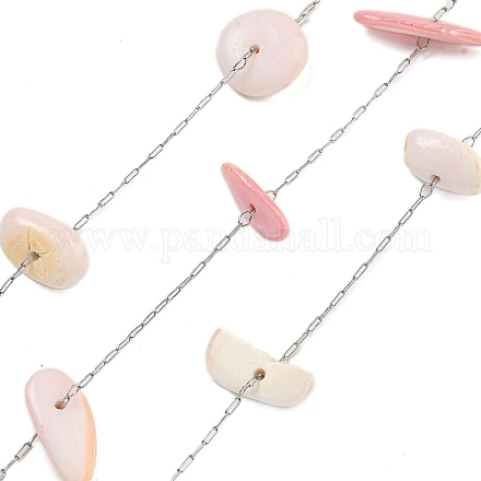 Нержавеющая сталь 304 с цепями из натуральной ракушки CHS-G038-10P-1