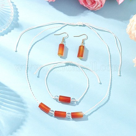 Наборы из натурального сердолика с бусами SJEW-JS01330-1