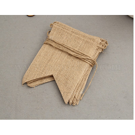 Празднование дня рождения джут мешковины флаги баннер AJEW-WH0023-09-1