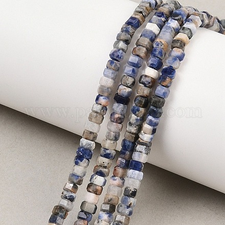 Природный содалит бисер нитей&nbsp;G-G345-C32-2x4mm-1