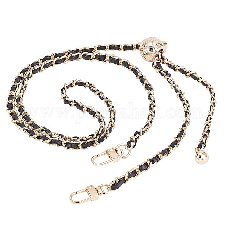 Плетеные ручки из искусственной кожи и железные цепные ручки для сумок AJEW-WH0312-97-1