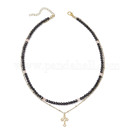 Двухслойные подвески-цепочки из нержавеющей стали 304 NJEW-JN05510-01-1