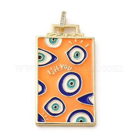 Подвеска из латуни микропаве с фианитами и эмалью KK-H458-02G-O02-1