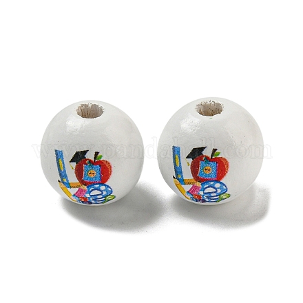 Набивные деревянные европейские бусины WOOD-L020-D04-1