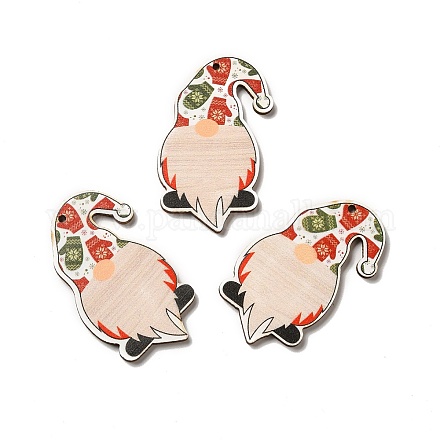 Рождественские односторонние деревянные большие подвески с принтом WOOD-H102-01A-1