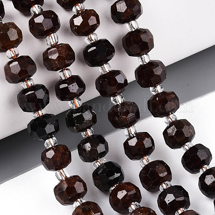 Натуральный оранжевый гранатовый бисер пряди G-N327-08A-04-1