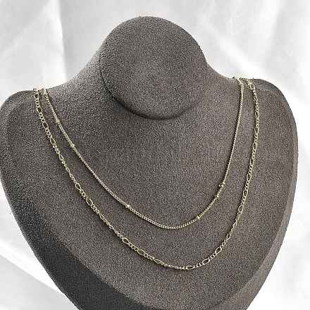 Латунные двухслойные ожерелья NJEW-D302-53G-1