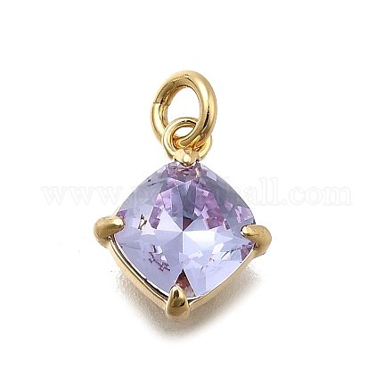 Ромб из латуни со стеклянными подвесками KK-G525-02G-01-1