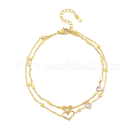 Ионное покрытие (ip) 304 нержавеющая сталь цепи браслет на ногу AJEW-H148-10E-G-1