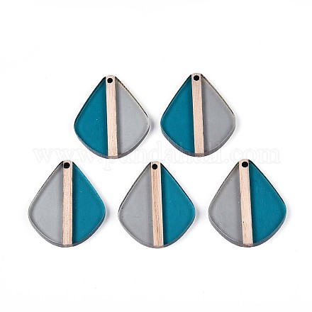 Прозрачные подвески из смолы и дерева RESI-T057-55A-1