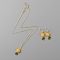 Alloy Pineapple Pendant Necklace & Dangle Earrings, Jewelry Set for Women, Light Gold, 528mm, 47.5mm, Pin: 0.6mm