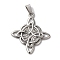 Non-Tarnish 304 Stainless Steel Pendants, Witches Knot Charm, Stainless Steel Color, 35x31x3mm, Hole: 7x3mm