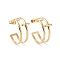 Ion Plating(IP) 304 Stainless Steel Double Cross Stud Earrings, Half Hoop Earrings for Women, Golden, 23.5x8mm, Pin: 0.7mm