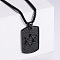 Retro Fashion Stainless Steel Rectangle with Star of David Pendant Necklaces for Men, Black