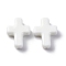 Handmade Lampwork Beads, Cross, White, 26x19.5x7.5mm, Hole: 1.6mm