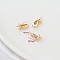 Brass with Cubic Zirconia Peg Bails, Cup Peg Bails, Golden, 8x4mm
