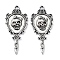 Tibetan Style Alloy Pendant, for Halloween, Lead Free & Cadmium Free, Skull, 34x15x3mm, Hole: 1.6mm, 527pcs/1000g