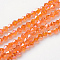 Glass Beads Strands, AB Color Plated, Faceted, Bicone, Dark Orange, 2.9~3.3x2mm, Hole: 0.5mm, about 135~140pcs/strand, 38~40cm