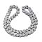 Electroplated Natural Lava Rock Beads Strands, Heart, Platinum Plated, 8~9x8x3mm, Hole: 1mm, about 56pcs/strand, 15.75''~16.14''(40~41cm)