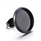 Stainless Steel Stud Earring Settings, Flat Round, Electrophoresis Black, Tray: 12mm, 14mm, Pin: 0.7mm
