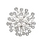 Flower Alloy Rhinestone Brooches for Women, Platinum, 45x45mm