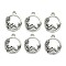 Tibetan Style Alloy Pendants, Lead Free & Nickel Free & Cadmium Free, Flat Round with Mermaid, Antique Silver, 19.5x16.5x2mm, Hole: 2mm, about 909pcs/1000g