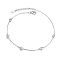 Sterling Silver Clear Cubic Zirconia Round Link Chain Bracelets, Platinum, 5-7/8 inch(15cm)