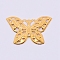 Iron Filigree Joiners Links, Butterfly, Golden, 21.5x32.5x2mm, Hole: 1mm
