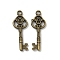 Tibetan Style Alloy Pendants, Skeleton Key, Antique Bronze, 29x10mm
