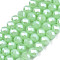 Electroplate Glass Beads Strands, Imitation Jade Beads, Pearl Luster Plated, Faceted, Rondelle, Light Green, 3.5~3.8x3mm, Hole: 0.4mm, about 105~110pcs/strand, 29~31cm