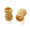 925 Sterling Silver Micro Pave Clear Cubic Zirconia Beads, Column, Real 18K Gold Plated, 8x5.2mm, Hole: 3.5mm