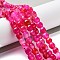 Natural Agate Beads Strands, Dyed & Heated, Fig Shaped, Cerise, 9x8x8mm, Hole: 1.2mm, about 38pcs/strand, 13.66~13.98''(34.7~35.5cm)