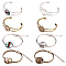 DIY Brass Bangle Makings, Bangle Blanks, with Transparent Clear Glass Cabochons, Mixed Color, Bangle: 8pcs/set, Glass Cabochons: 8pcs/set