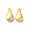 Brass Charms, Cadmium Free & Lead Free, Teardrop Charm, Long-Lasting Plated, Real 24K Gold Plated, 9x5x2mm, Hole: 1mm