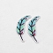 Acrylic Pendants, with Glitter Powder, Feather, Pale Turquoise, 55x22x2mm, Hole: 1.8mm