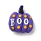 Silicone Beads, Purple, Pumpkin, 34.5x30.5x17mm, Hole: 2.5mm