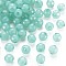 Transparent Acrylic Beads, Dyed, Faceted, Round, Medium Aquamarine, 8x7.5mm, Hole: 1.6mm, about 1810pcs/500g
