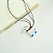 Porcelain Pendant Adjustable Imitation Leather Cord Necklaces for Women, Colorful, Giraffe, 19.69 inch(50cm)