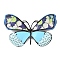 Butterfly Enamel Pins, Alloy Lapel Pins for Backpack Clothes, Light Sky Blue, 45x69mm