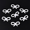 Rainbow ABS Plastic Imitation Pearl Links, Gradient Mermaid Pearl, Bowknot, White, 18.5x10x2mm, Hole: 5x3mm, about 1000pcs/bag