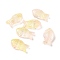 Transparent Spray Painted Glass Beads, Fish, Champagne Yellow, 15x8x5mm, Hole: 1mm