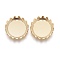 304 Stainless Steel Cabochon Settings, Lace Edge Bezel Cups, Flat Round, Golden, Tray: 12mm, 13x3.5mm