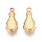 304 Stainless Steel Pendants, Ion Plating(IP), Chicken Leg Charm, Real 18K Gold Plated, 16x7x3mm, Hole: 1.8mm