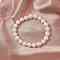 Natural Cultured Freshwater Pearl Round Beaded Stretch Bracelets for Women, White, Inner Diameter: 2-1/8 inch(5.5cm)