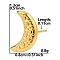 Moon Stainless Steel Stud Earrings for Women, Stainless Steel Color, Stainless Steel Color, 8x13mm